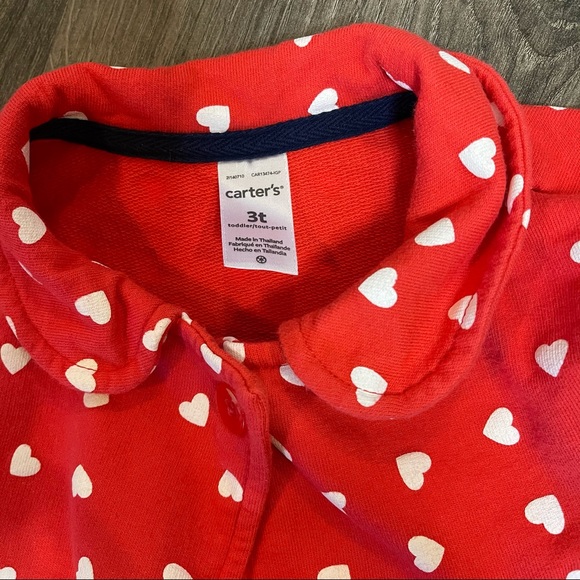 Carters red button jacket for girls 3T - Picture 2 of 4